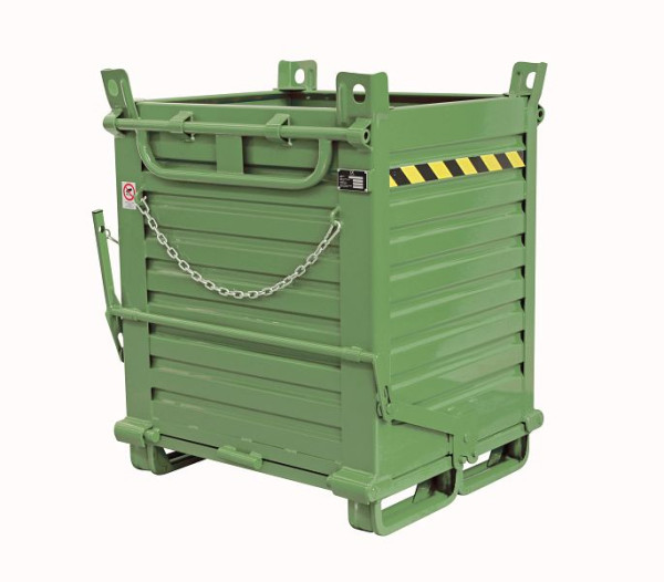 Sall Conteneur à Fond Pliable en Acier - 2 Rabats inférieurs SL2, 100 x 80 x 126 cm, Vert, SL064H1000V