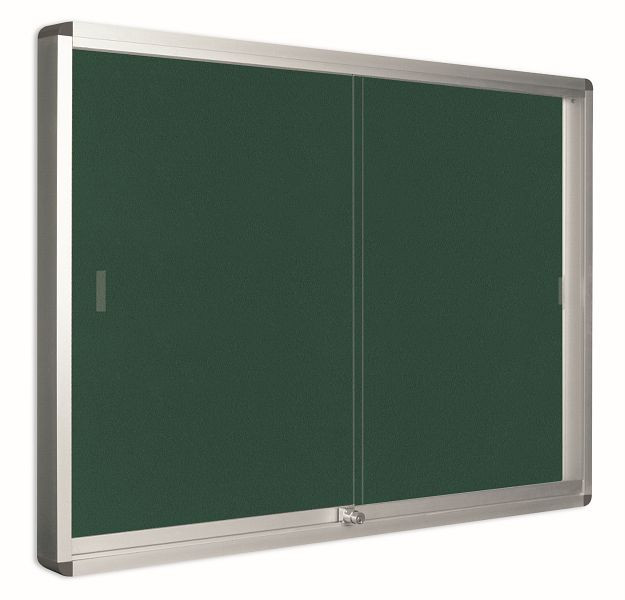 Vitrine d'intérieur Bi-Office avec portes coulissantes Feutre vert 12xA4, VT660202160