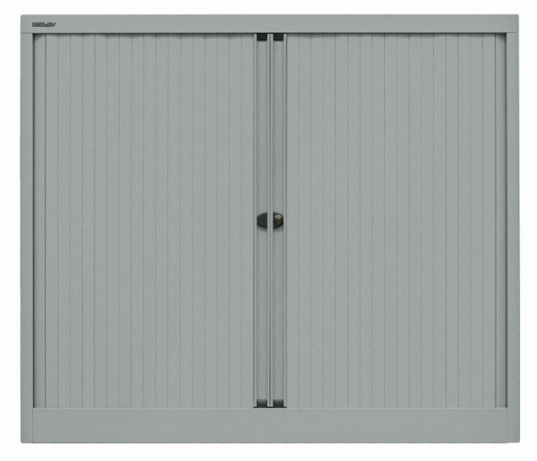 Armoire à volet roulant Bisley EuroTambour, 2 étagères, 2,5 OH, volet roulant argent, corps argent, ET412102SSL355