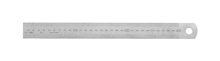 Règle en acier Vogel Germany, avec table de conversion, 500 x 30 x 1,0 mm, lecture de gauche à droite, type A, 1055030050