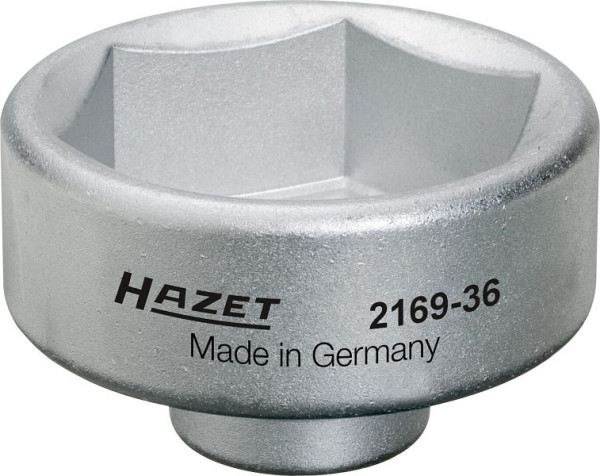 Clé pour filtre à huile Hazet, carré creux 10 mm (3/8 pouce), profil hexagonal externe, 50 mm, 2169-36