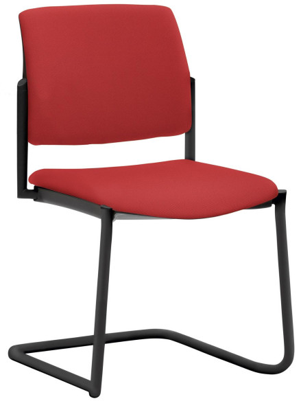 Mayer Sitzmöbel chaise empilable, structure luge noir, rouge cerise, 2518_F3_30611