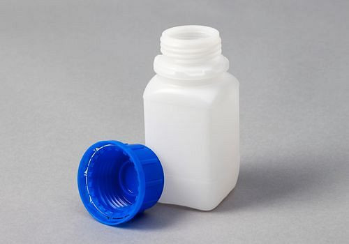Flacons à col large DENIOS en HDPE, carrés, naturellement transparents, 250 ml, UN, UE : 30 pièces, 257-561