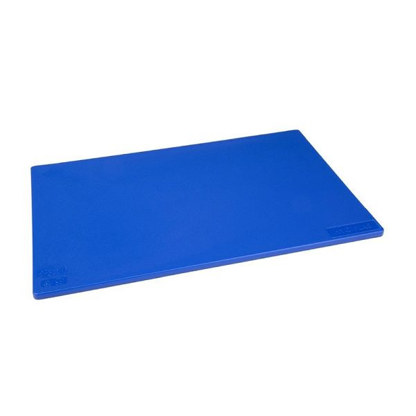 Planche à découper Hygiplas LDPE bleu 450x300x12mm, J257