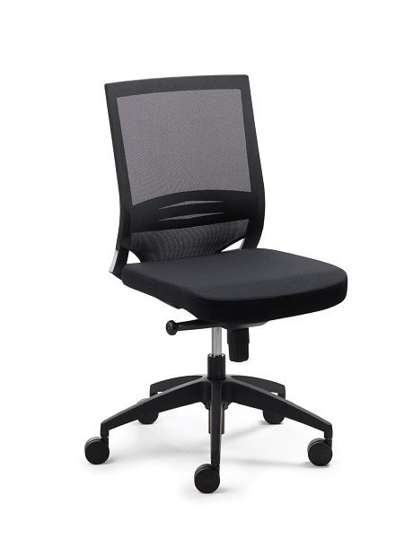 Mayer Sitzmöbel chaise pivotante myOPTIMAX, housse d'assise noire, dossier en maille noire, base en plastique noir, 2475_01
