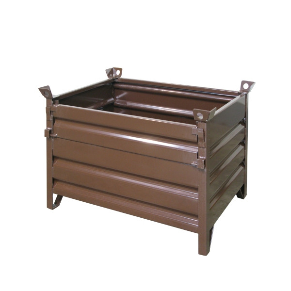 Palette gerbable industrielle Eichinger à parois pleines, 1500 kg, LxlxH 1500x1000x750 mm, brun chocolat, 13160400000000