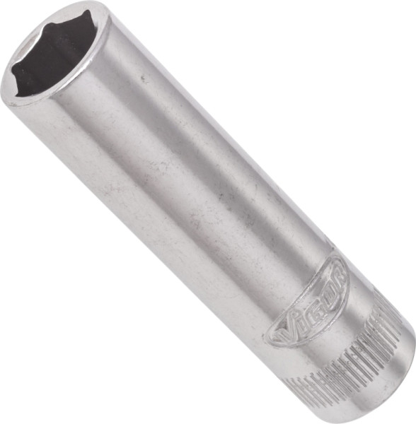 Insert de clé à douille VIGOR, long, carré creux 6,3 mm (1/4 pouce), profil à six pans extérieurs, 9 mm, V2538N