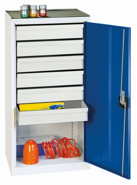 armoire à outils et matériaux contondants série 2000, 7035/5010, 6 tiroirs, 2001674
