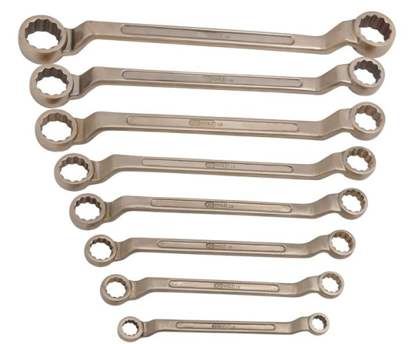 KS Tools Jeu de clés à double anneau décalées BRONZEplus, 8 pièces, 1/4-1", 963.7477