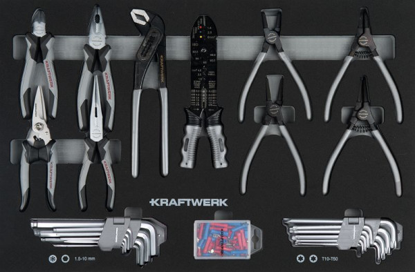 Pince et clé coudée Kraftwerk BASIC LINE EVA, 60x40 cm, 78 pièces, 105.102.110
