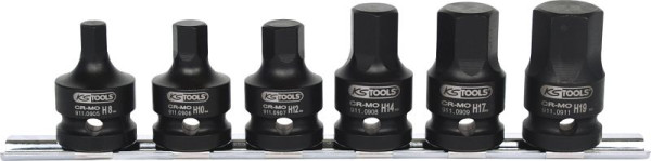 KS Tools Jeu de douilles à chocs 1/2", courtes, 6 pièces, 515.1102