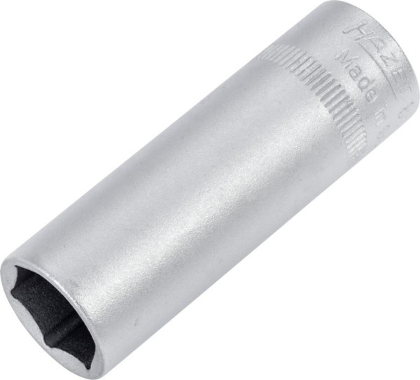 Douille Hazet, hexagonale, carré creux 6,3 mm (1/4"), 12 mm, type long avec moletage, 850LG-12