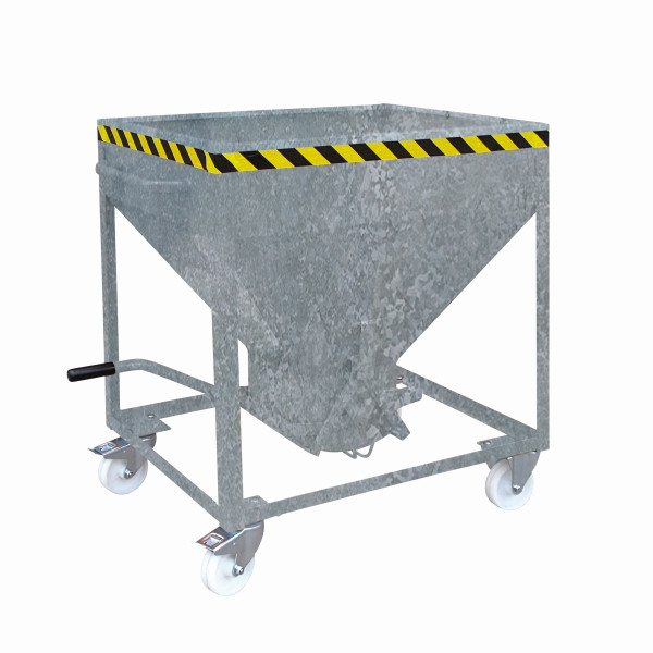 Conteneur silo industriel Eichinger sur roulettes, sortie centrale actionnable par levier, 300 litres, galvanisé à chaud, 20510400002000