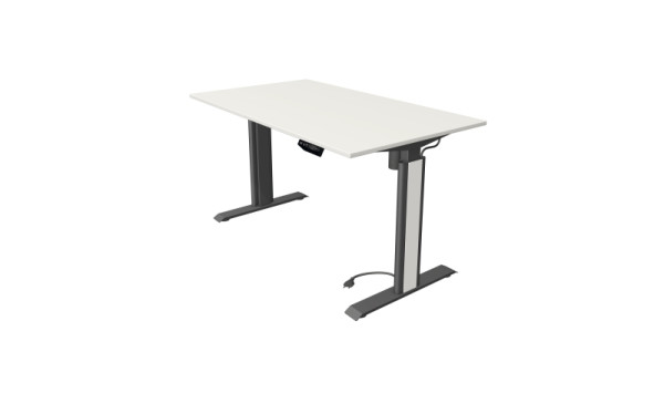 Kerkmann table debout/assise Move 1 advance 140 x 80 cm structure anthracite, plateau blanc, 10250610
