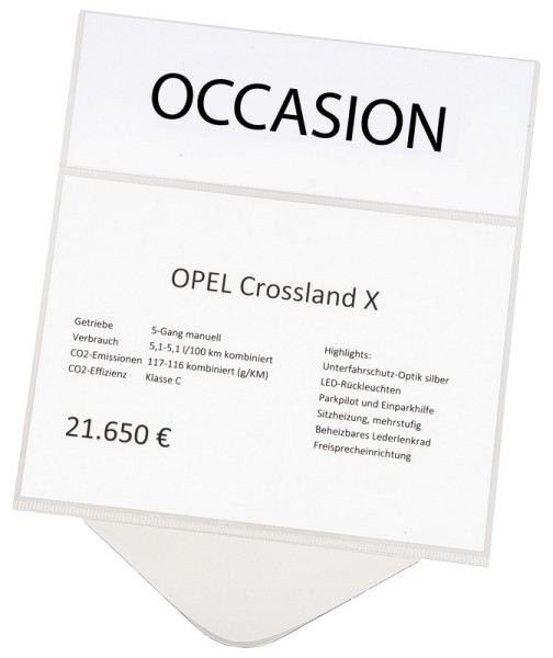 Prix Eichner et présentoir publicitaire pour format paysage DIN A4 (sans texte), 1 UE : 5 pièces, 9219-01086