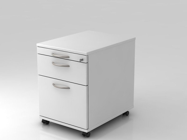 Conteneur roulant Hammerbacher 58cm, 1 tiroir, 1HR, serrure BM blanc, 42,8x58x59 cm, 1/3/6 HE, VAC20/W/W/BM