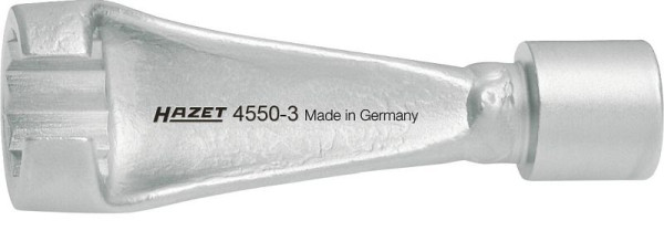 Clé pour ligne d'injection Hazet, carré creux 10 mm (3/8 pouce), profil extérieur à double hexagone, 17 mm, longueur : 83 mm, 4550-3