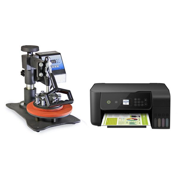 Presse à transfert de plaques PixMax comprenant imprimante Epson + papier de sublimation, 10559