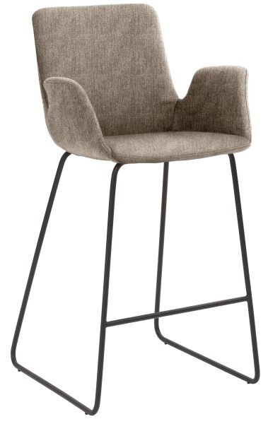 Tabouret Mayer Sitzmöbel 1222, piètement luge noir, marron clair, 1222_K3_30085