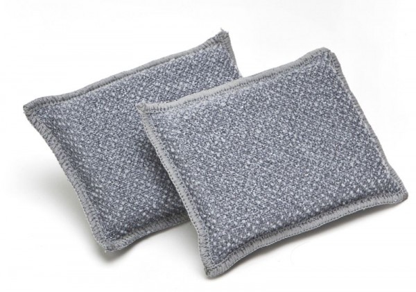 Tampon à récurer microfibre De Witte gris 13 x 9 cm, PU: sachet de 10 pièces, 615.900.591