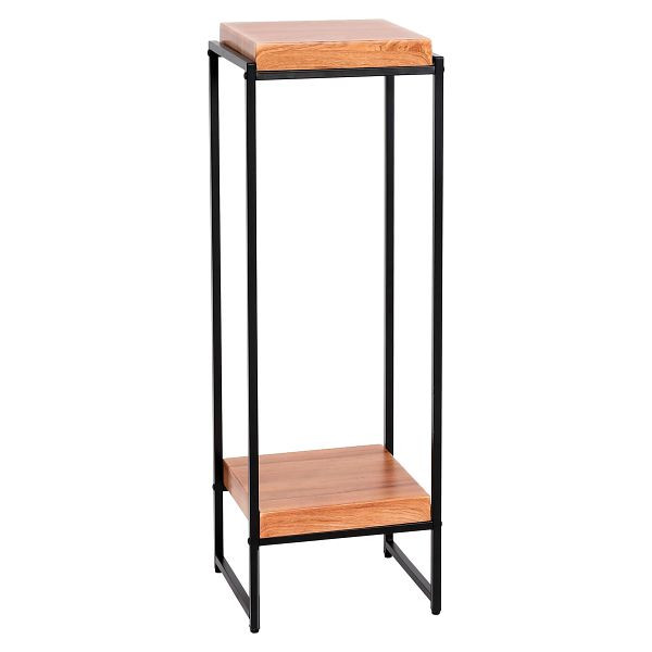 Mendler table à fleurs HWC-K71, étagère à fleurs table d'appoint étagère à plantes, métal MDF, couleur naturelle, 101cm, 96842
