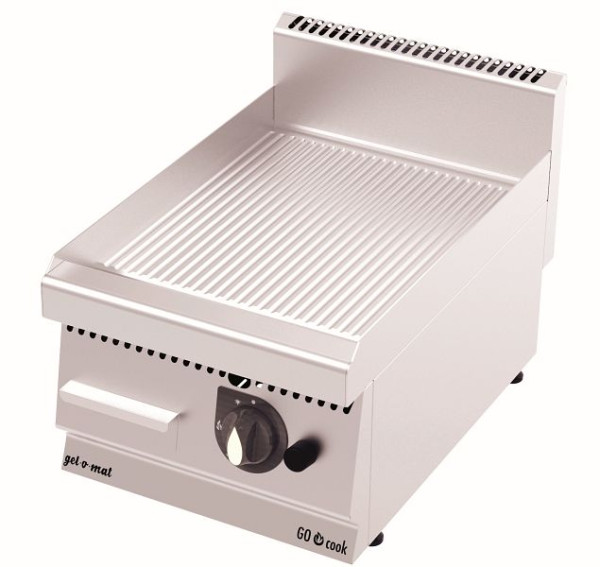 Plaque de cuisson à gaz gel-o-mat, acier inoxydable rainuré, GO Cook 600, gaz 9,2 kW, GG6060G