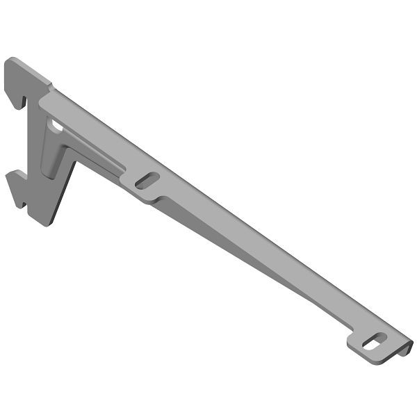 Équerre système Element, AVEC CLIP, gauche et droite, VRAC, 180 mm, ALU BLANC, UE: 10 paires, 10300-00023