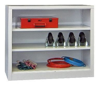 Armoire à portes battantes Pavoy 1000/400/1200, sans portes, étagères galvanisées, 31309-120-480-910905