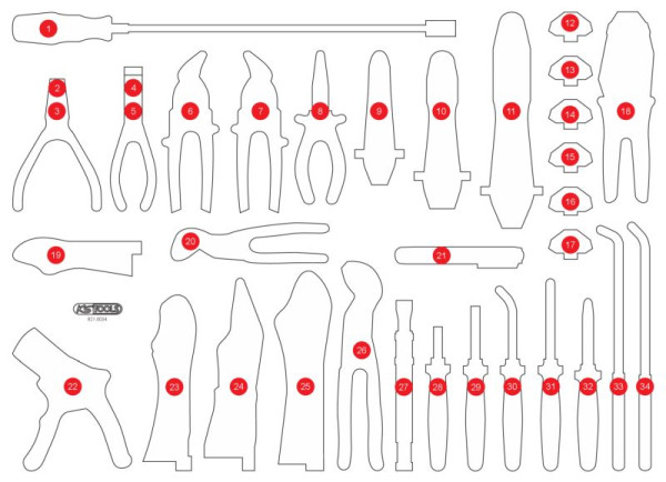 KS Tools Insert en mousse vide pour 821.0034, 821.0034-97