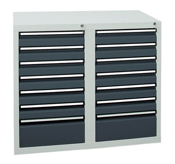 armoire à tiroirs émoussés série STS 410, RAL 7035/7016, 14 tiroirs (12x100, 2x200 mm), 7102271