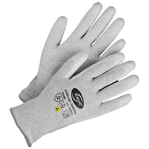 Korsar Kori-Light StaticPro gris, paquet de 12 paires, taille: 8, 1351474008