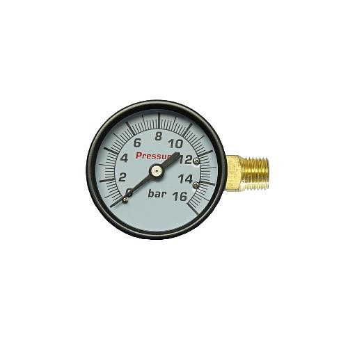 Manomètre AEROTEC 16 bar 50 mm - 1/4 pouce ET droit, 9052189