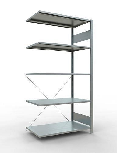 Rayonnage Schulte, panneau supplémentaire, 5 niveaux de rangement, traverse, charge du compartiment 150 kg, 1006 x 636 x 2000 mm, 278700