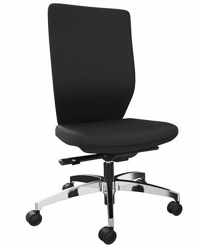 DENIOS chaise de bureau Stilo ES opérateur, technologie Syncro-Quickshift, piètement en aluminium, noir, 292414