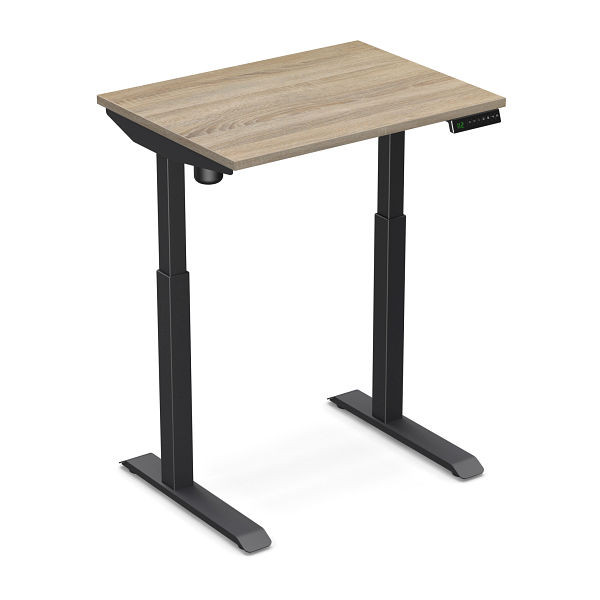 Bureau assis-debout Worktrainer StudyDesk (noir / chêne moyen clair 80 x 60 cm), StD-xs-blk-mo