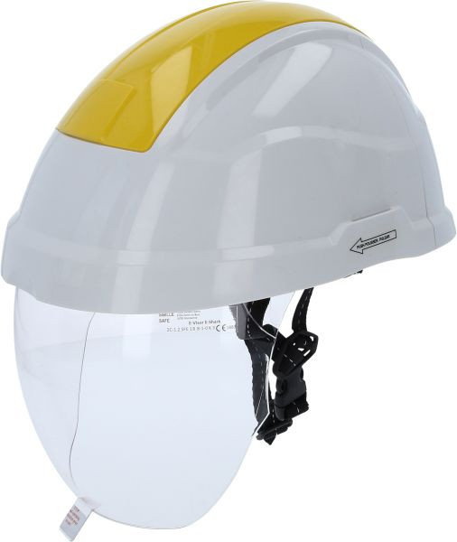 Casque de sécurité de travail KS Tools avec protection du visage, jaune, 117.0136