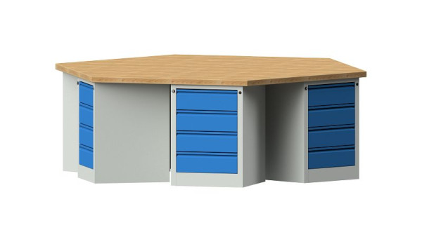 Etablis ANKE Etabli de groupe, modèle 805 EG, 2700 x 2340 x 900 mm, RAL 7035/5012, BMP 50 mm, 520.311