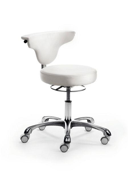 Mayer Sitzmöbel chaise pivotante fonctionnelle myJAZZ, assise/dossier simili cuir blanc, piètement en aluminium poli, 1252_118
