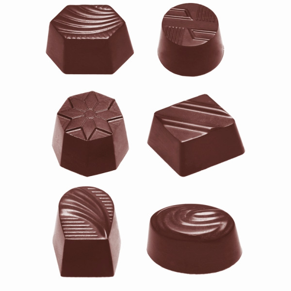 Moule à chocolat Schneider - petit assortiment de 6 figurines, 275 x 175 x 24 mm / 4 x 9 pièces, 422371