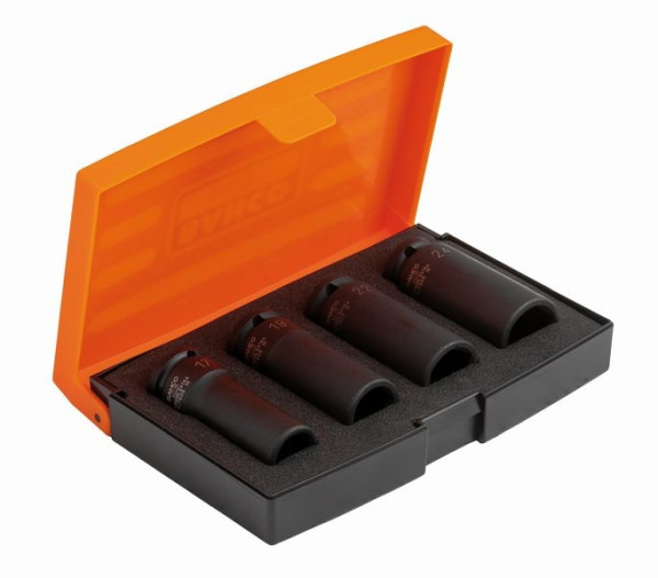 Jeu de douilles à choc Bahco 1/2", hexagonales, longues, 4 pièces, 17-24 mm, K7806M/S4