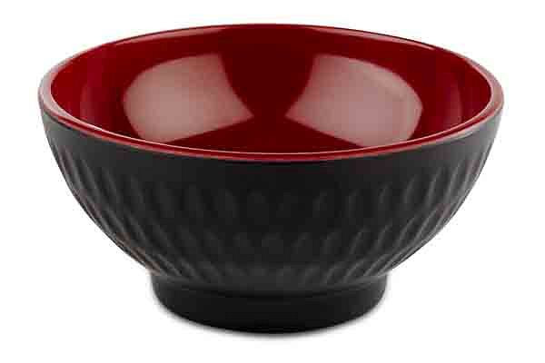 Bol APS -ASIA PLUS-, Ø 9,5 cm, hauteur : 4,5 cm, mélamine, intérieur : rouge, brillant, extérieur : noir, mat, 15417