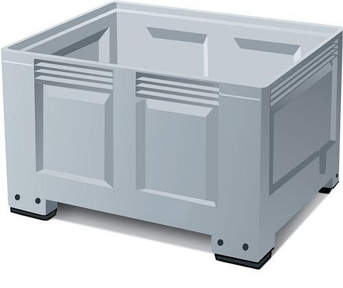 Boîte de collecte DENIOS PB 10-F en plastique, avec 4 pieds, volume 670 litres, 117-885