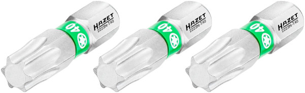 Embout Hazet, 6 pans plein 6,3 (1/4 pouce), profil intérieur TORX®, T40, nombre d'outils : 3, ouverture de clé : T40, 2223N-T40/3