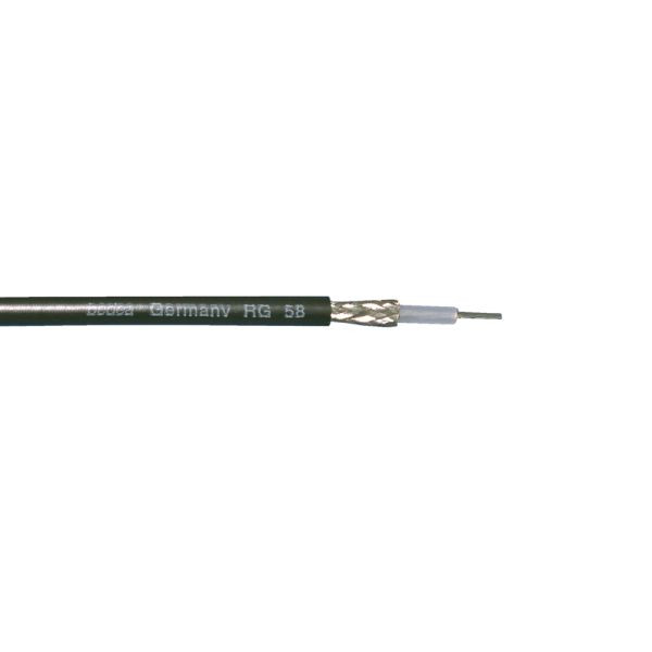 câble coaxial connectivité bda RG 58-PVC MIL-C17 noir - bobine 100m, 10840911