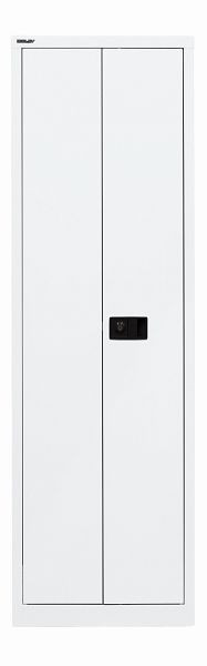 Armoire universelle à portes battantes Bisley, 4 étagères, 5 OH, L 600 mm, blanc signalisation, E782A04B6696