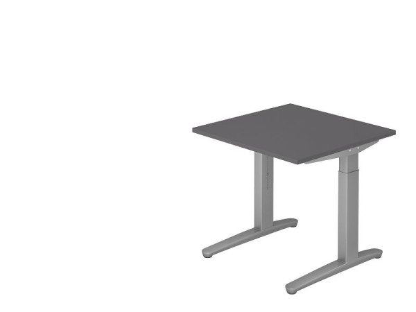 Bureau Hammerbacher pied C 80x80cm graphite/argent, VXB08/G/SS