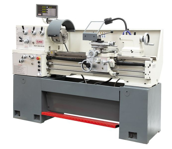 Tour universel ELMAG, PROFI 1000/200 HD incl. Mandrin de tour RÖHM avec. Indicateur de position à 3 axes 'SINO' avec support en acier à changement rapide 'Set', 88167