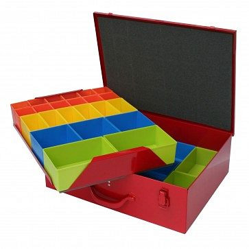 Coffret d'assortiment ADB type SK3, dimensions LxlxH : 437x330x68 mm, coffret d'assortiment de couleurs : rouge feu (RAL3000), 88402