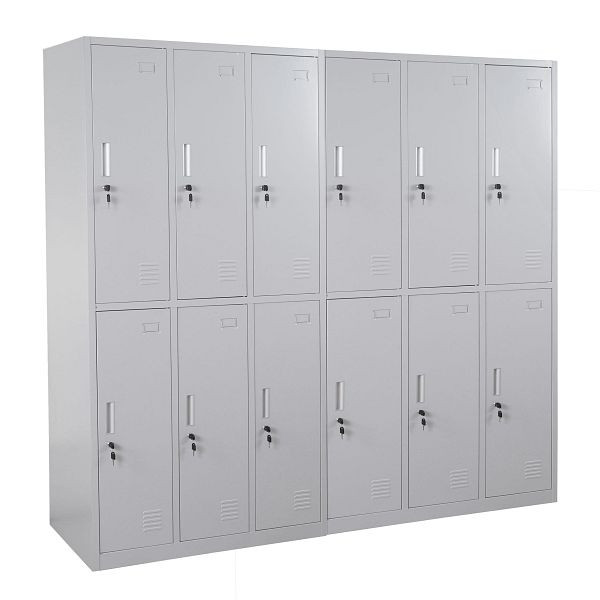 Casier Mendler Boston T829, casier pour objets de valeur, métal 12 compartiments, gris, 2x54028