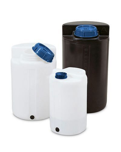 Récipient de stockage et de dosage DENIOS en polyéthylène (PE), 100 litres, naturellement transparent, 136-933